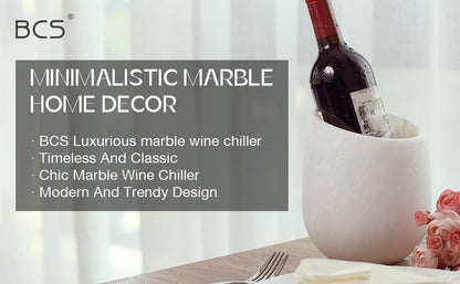Koville Natural Stone Angled Wine Cooler in Namib Fantasy on a bar counter with a wine bottle