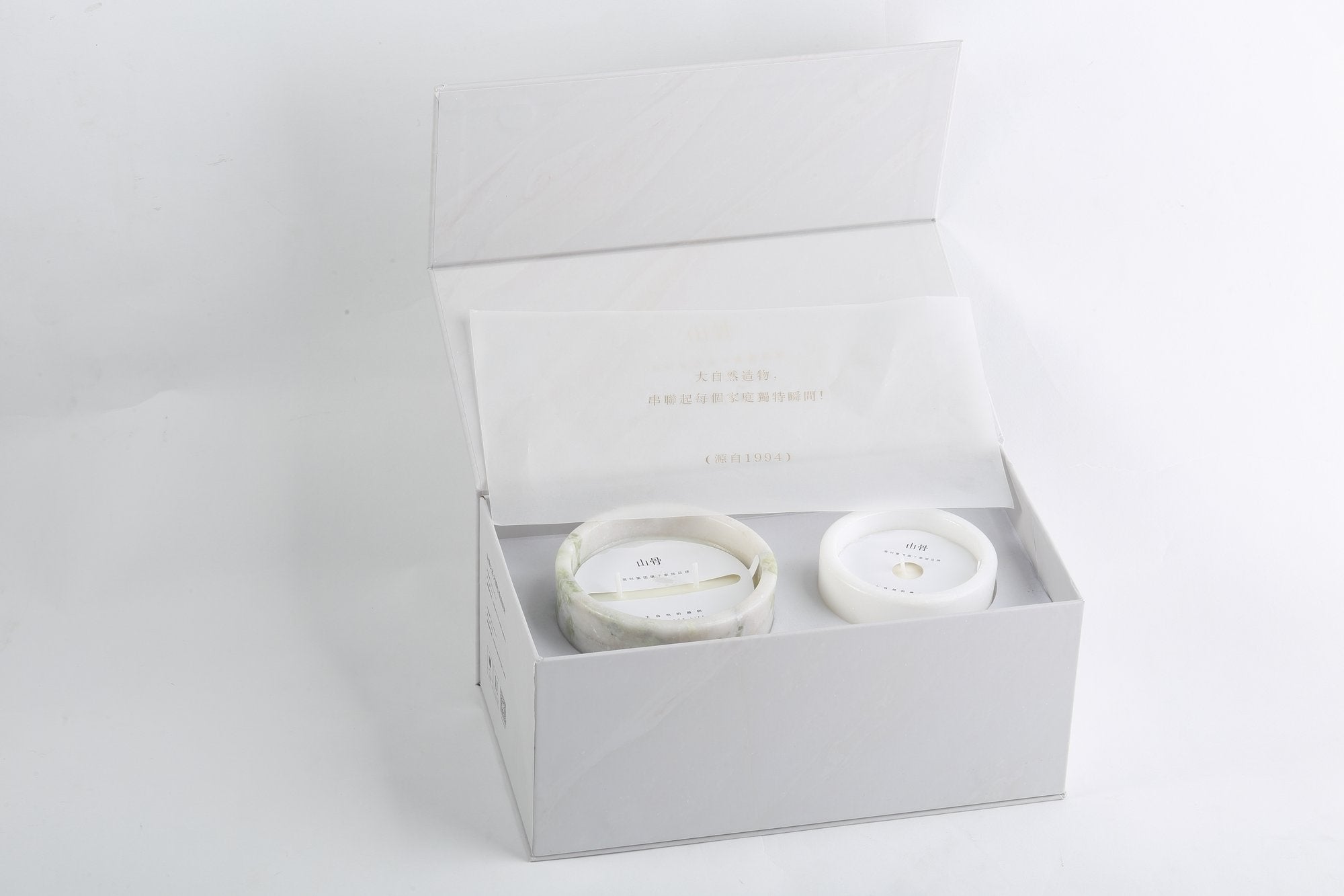 Koville natural marble aromatherapy gift set in #N/A arranged as a holiday gift presentation