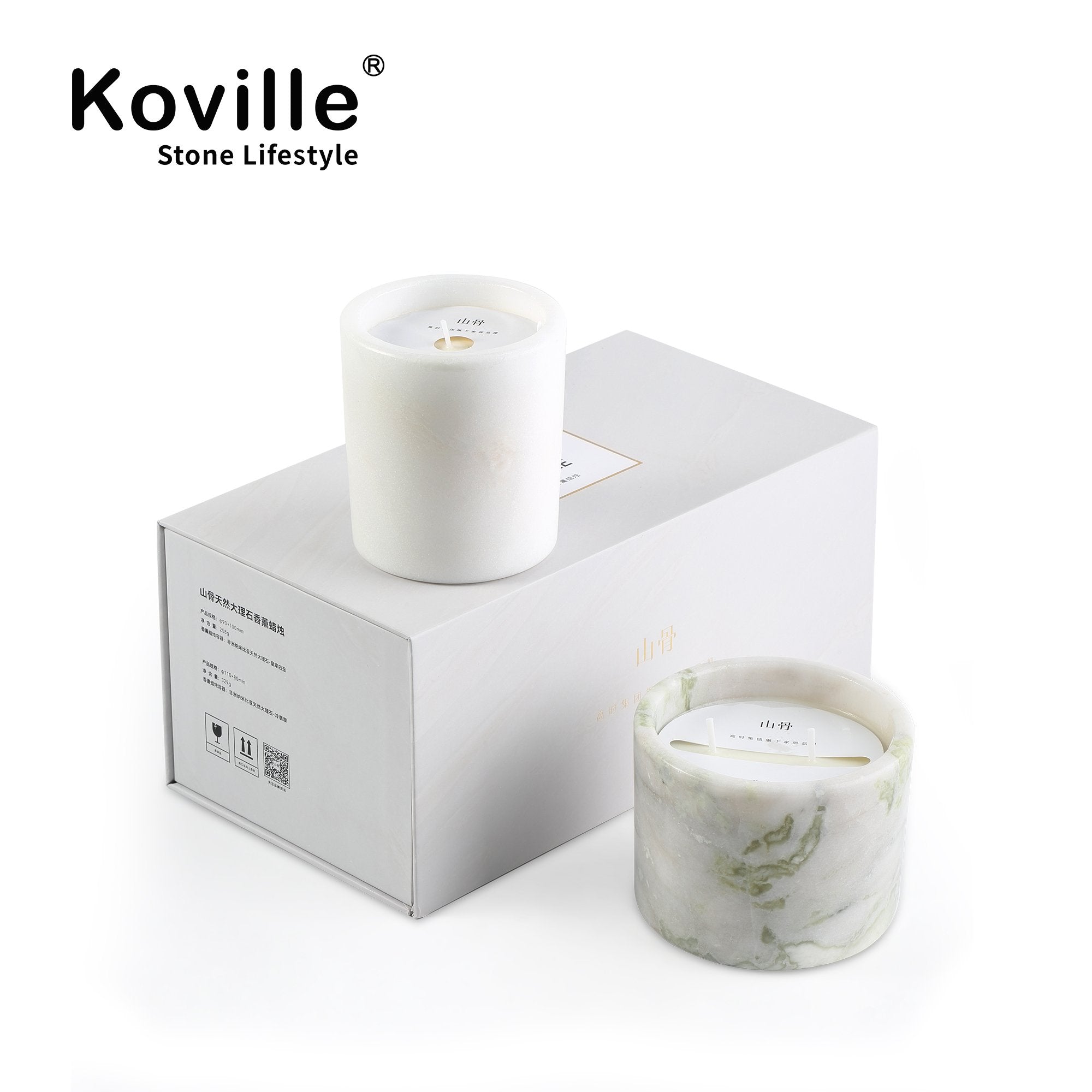 Koville natural marble aromatherapy gift set in #N/A arranged as a holiday gift presentation
