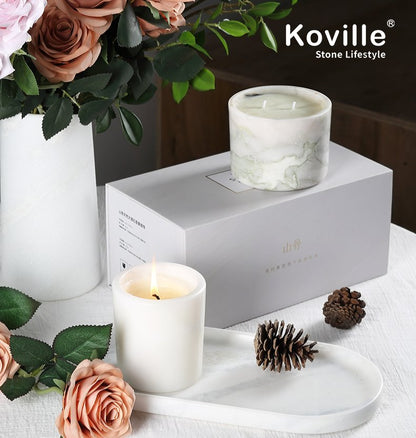 Koville natural marble aromatherapy gift set in #N/A arranged as a holiday gift presentation