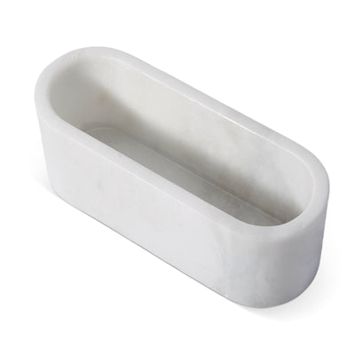 Koville candle holder in Namib Bianco with a lit tea light candle