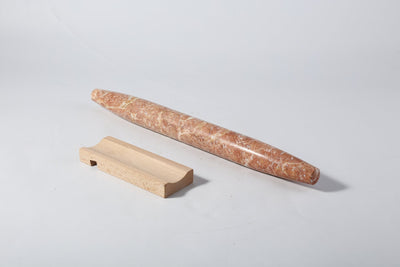 Koville Maple Red natural marble fish belly French rolling pin for baking