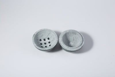 Koville incense burner in Indian Green with burning incense stick