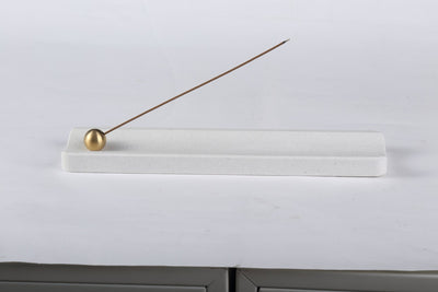 Koville incense holder in Ariete Quarella with burning incense stick