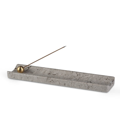 Koville natural marble incense holder in Repen with burning incense stick