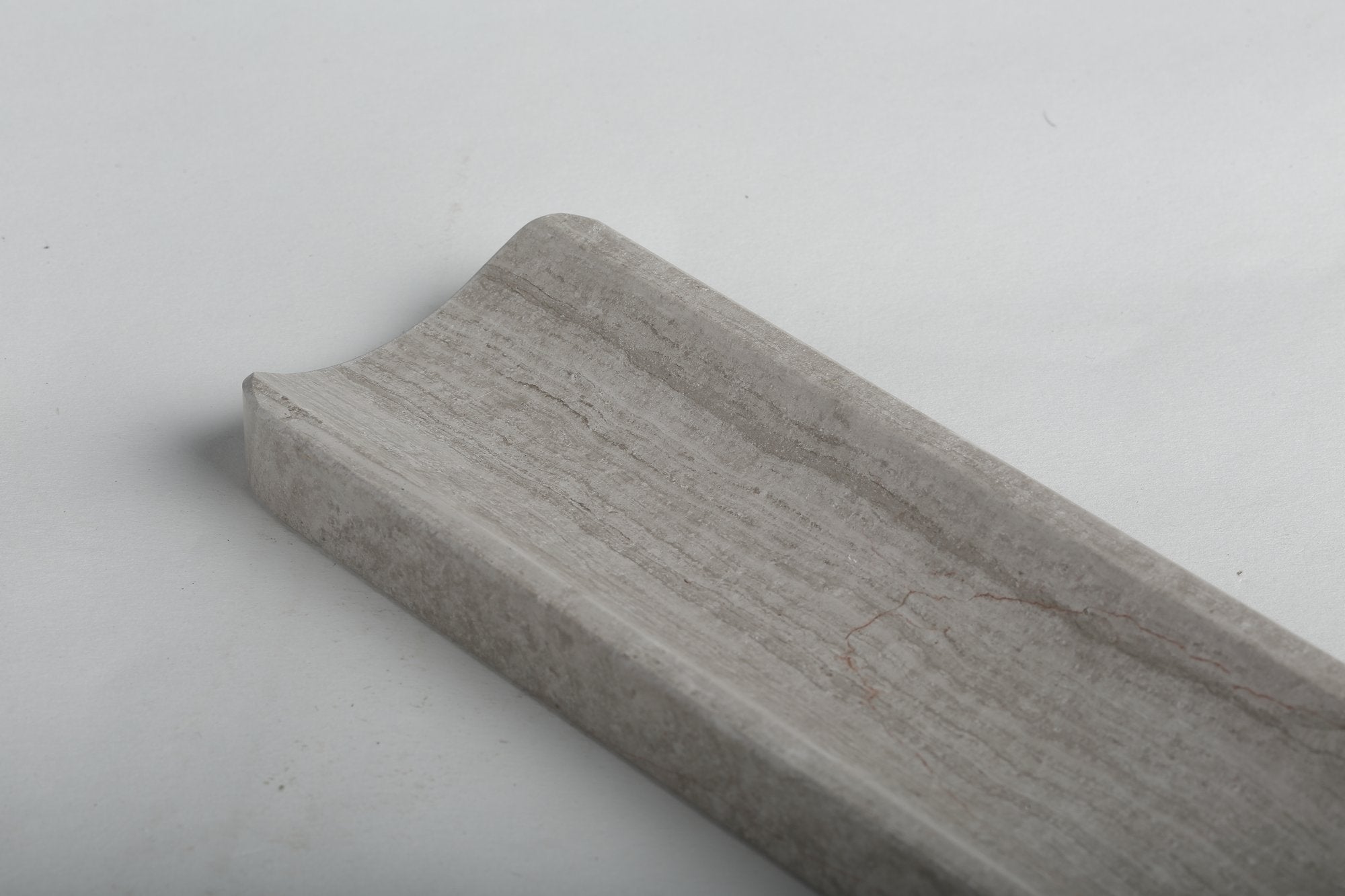 Koville natural marble incense holder in White Wooden with burning incense stick