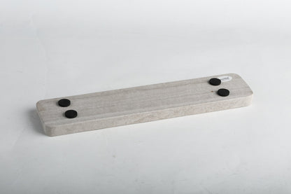 Koville natural marble incense holder in White Wooden with burning incense stick