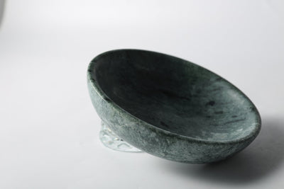 Koville natural marble incense holder pro d 150 t 30 in Indian Green with burning incense stick