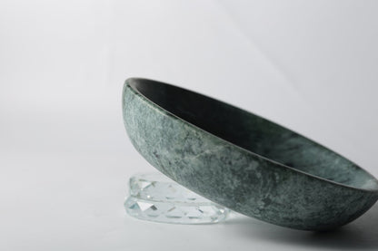 Koville natural marble incense holder pro d 150 t 30 in Indian Green with burning incense stick