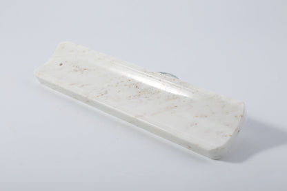 Koville natural marble incense holder slanted hole in Palissandro Classico with burning incense stick