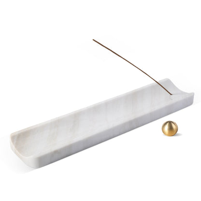 Koville natural marble incense burner in Agiax with burning incense stick