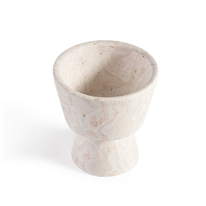 Koville natural marble king cup diffuser in Light BeigeTravertine on a shelf diffusing essential oils
