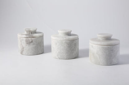 Koville Grigio Fantasy natural marble butter crock