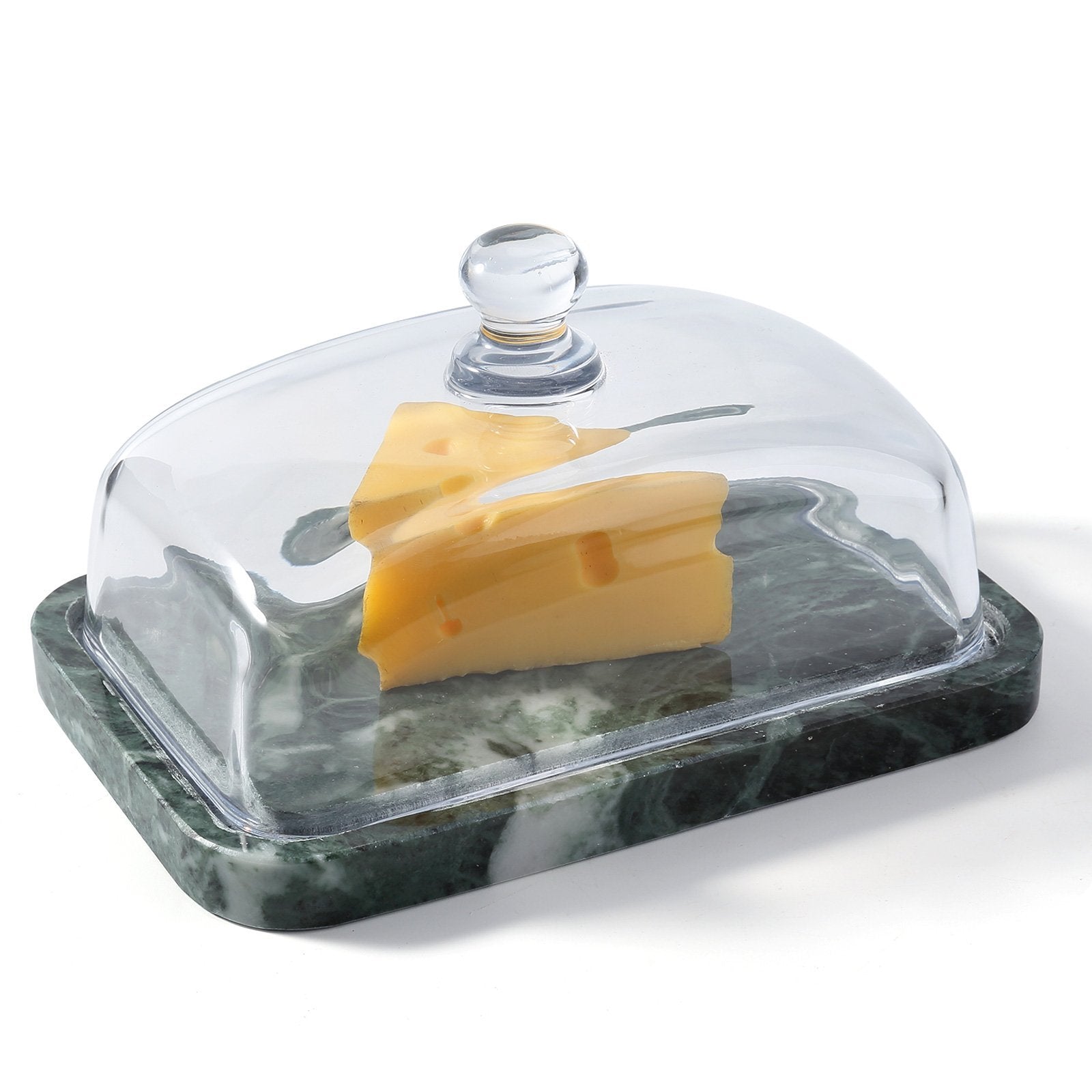 Koville Indian Green natural marble butter dish
