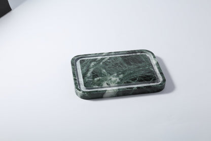 Koville Indian Green natural marble butter dish