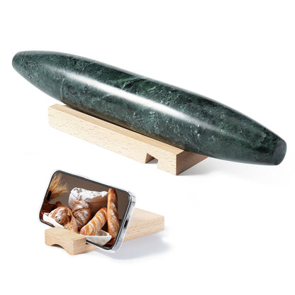 Koville Indian Green natural marble fish belly French rolling pin for baking