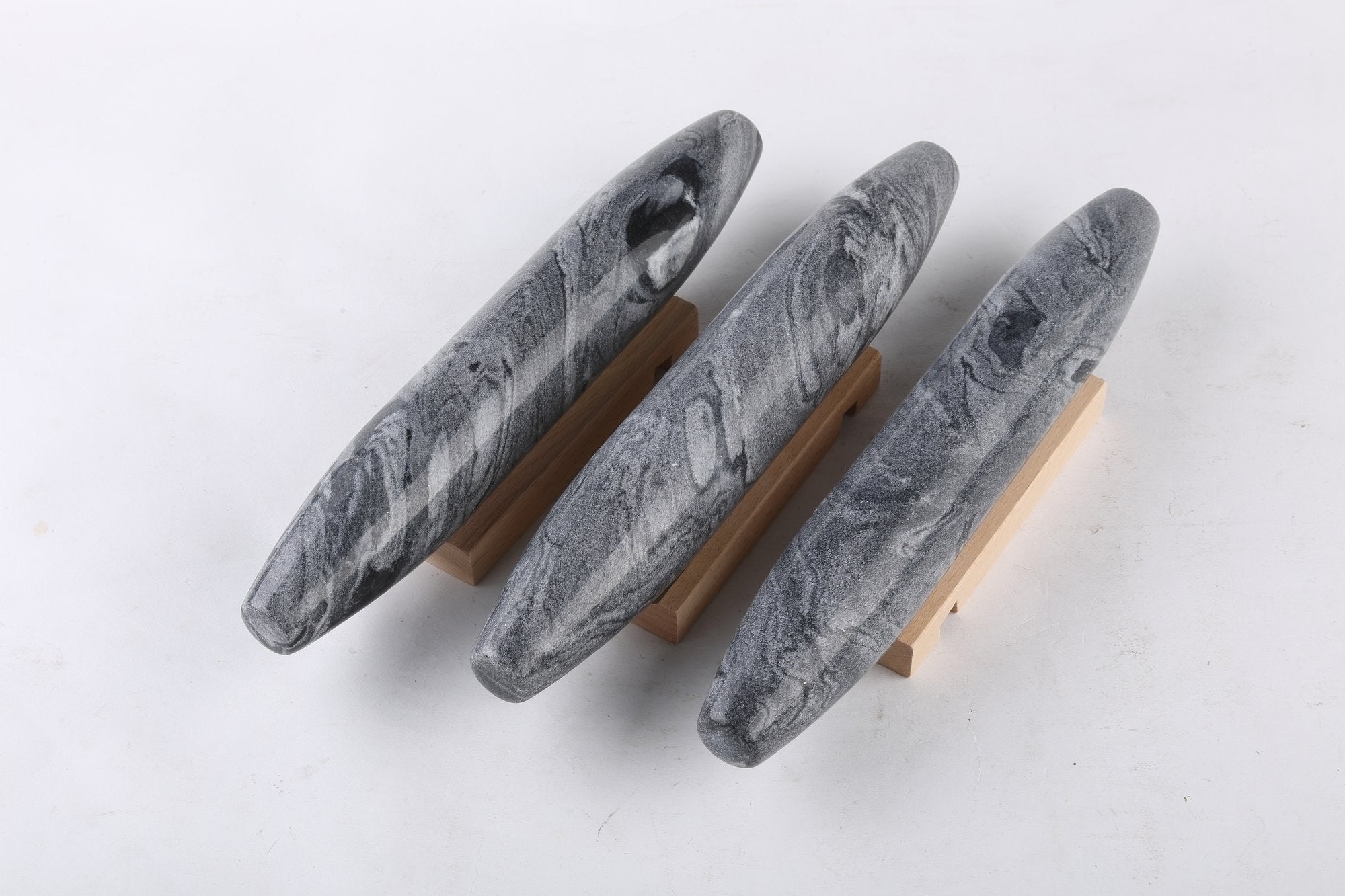 Koville Monte Grigio natural marble fish belly French rolling pin for baking