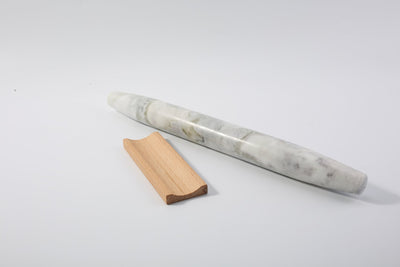 Koville Bianco Palomino marble fish-belly rolling pin for pastry and dough