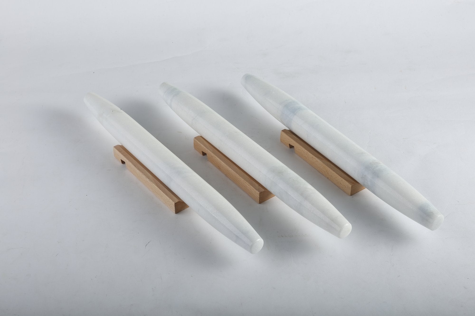 Koville white rolling pin in natural stone