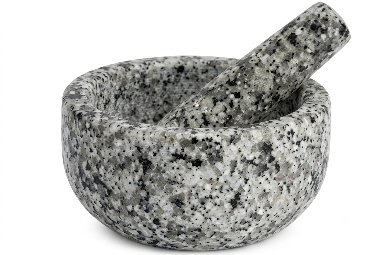 Koville gray mortar & pestle in natural stone