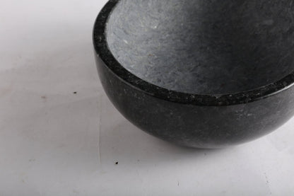 Koville natural marble mortar and pestle, smooth surface, D=203 mm, Angola Silver Black
