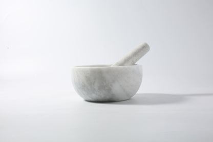 Koville honed Grigio Fantasy marble mortar and pestle, D=178 mm