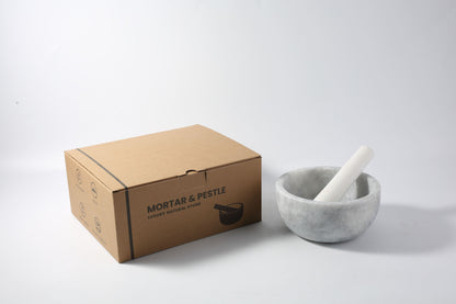 Koville honed Grigio Fantasy marble mortar and pestle, D=178 mm