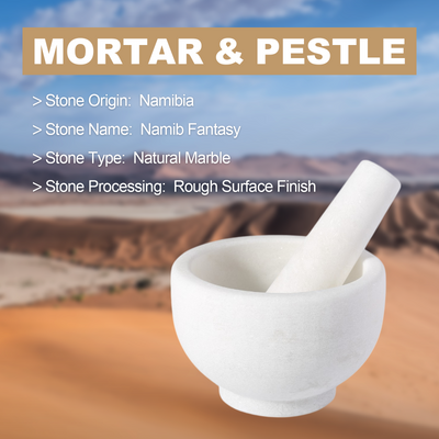 Koville matte natural stone mortar and pestle, 130 mm, Namib Fantasy