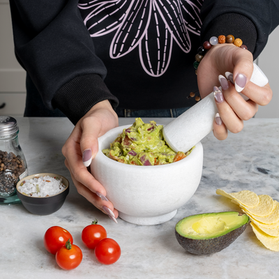 Koville matte natural stone mortar and pestle, 130 mm, Namib Fantasy