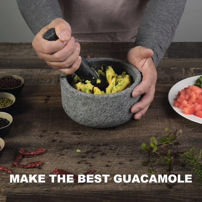 Koville sandblasted Angola Silver Black granite mortar and pestle, D=160 mm