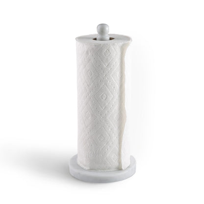 Koville Bianco Carrara natural marble paper towel holder with stone rod