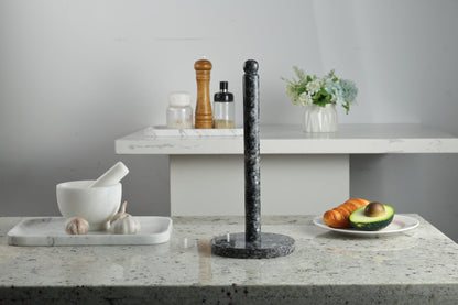 Koville Blue Pearl natural marble paper towel holder with stone rod