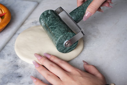 Koville Natural Marble Rolling Pin, Namib Fantasy, Pizza Making,Indian Green