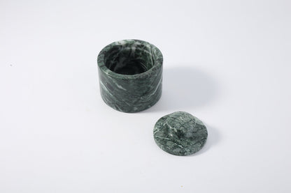 Koville natural marble spice cellar, Verde Alpi, 89 mm