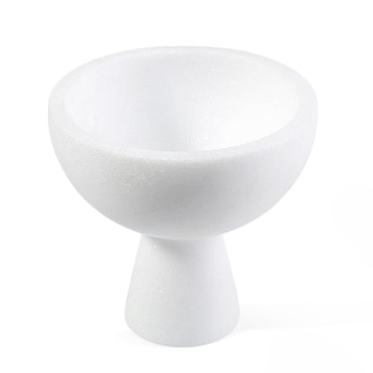 Koville natural marble storage cup 105 100 in Namib Bianco with lid on a vanity counter