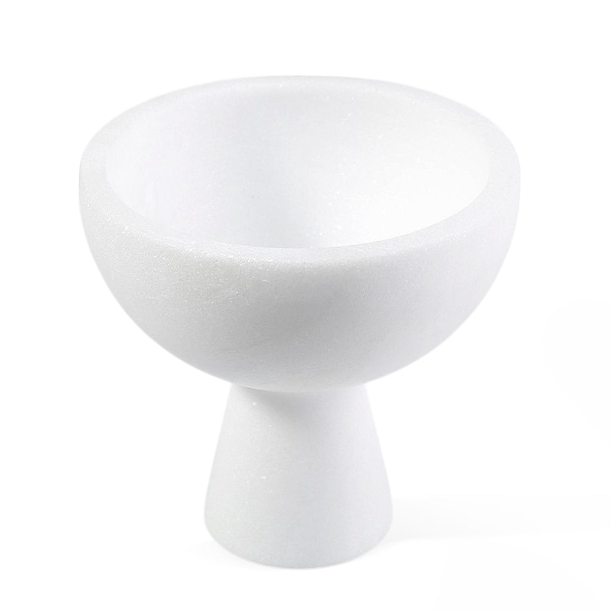 White Namib Bianco marble storage cup with subtle natural veining