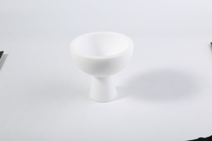 Koville natural marble storage cup 105 100 in Namib Bianco with lid on a vanity counter