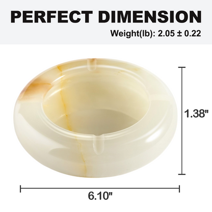 Koville Natural Stone Round Ashtray for Outdoor Tables - 155*155*35mm in natural stone, product view 2