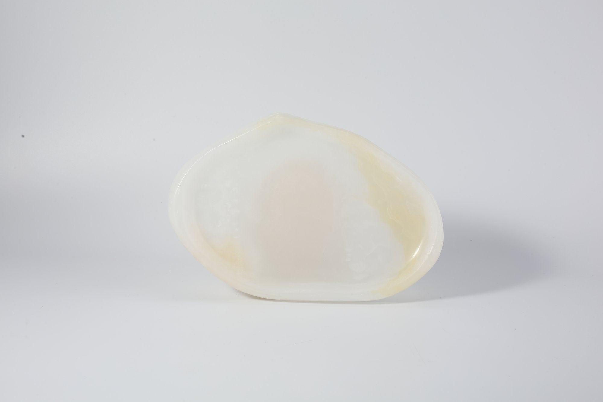 Koville lace edge storage tray for small items in White Onyx natural stone