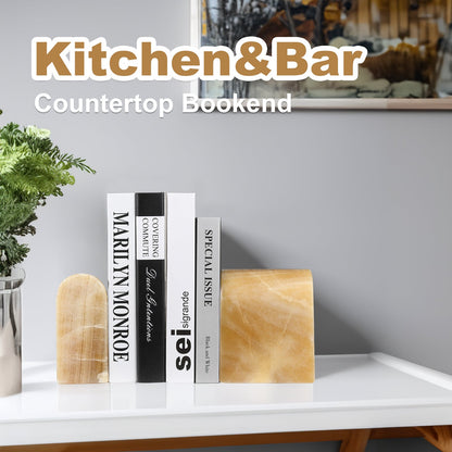 Koville triumphal arch bookend for shelf styling in Mexico Onyx natural stone
