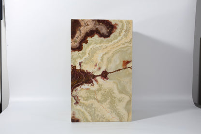 Koville Square Splicing Natural Stone Side Table in Green Onyx