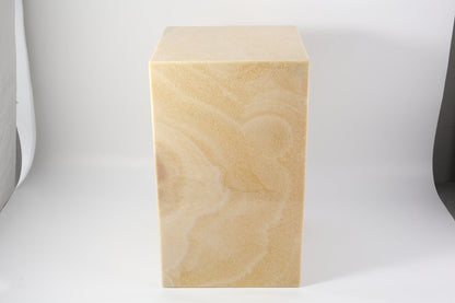 Koville Square Splicing Natural Stone Side Table in Orange Onyx