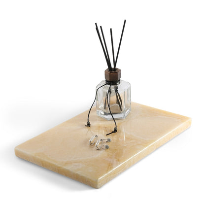 Koville natural stone storage tray in Mexico Onyx, 300 x 200 x 18 mm, product view