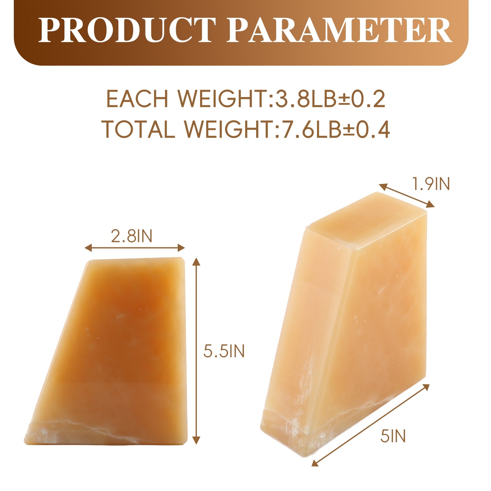 Koville Natural Stone Trapezoid Bookends in Five Sizes in natural stone, product view 10