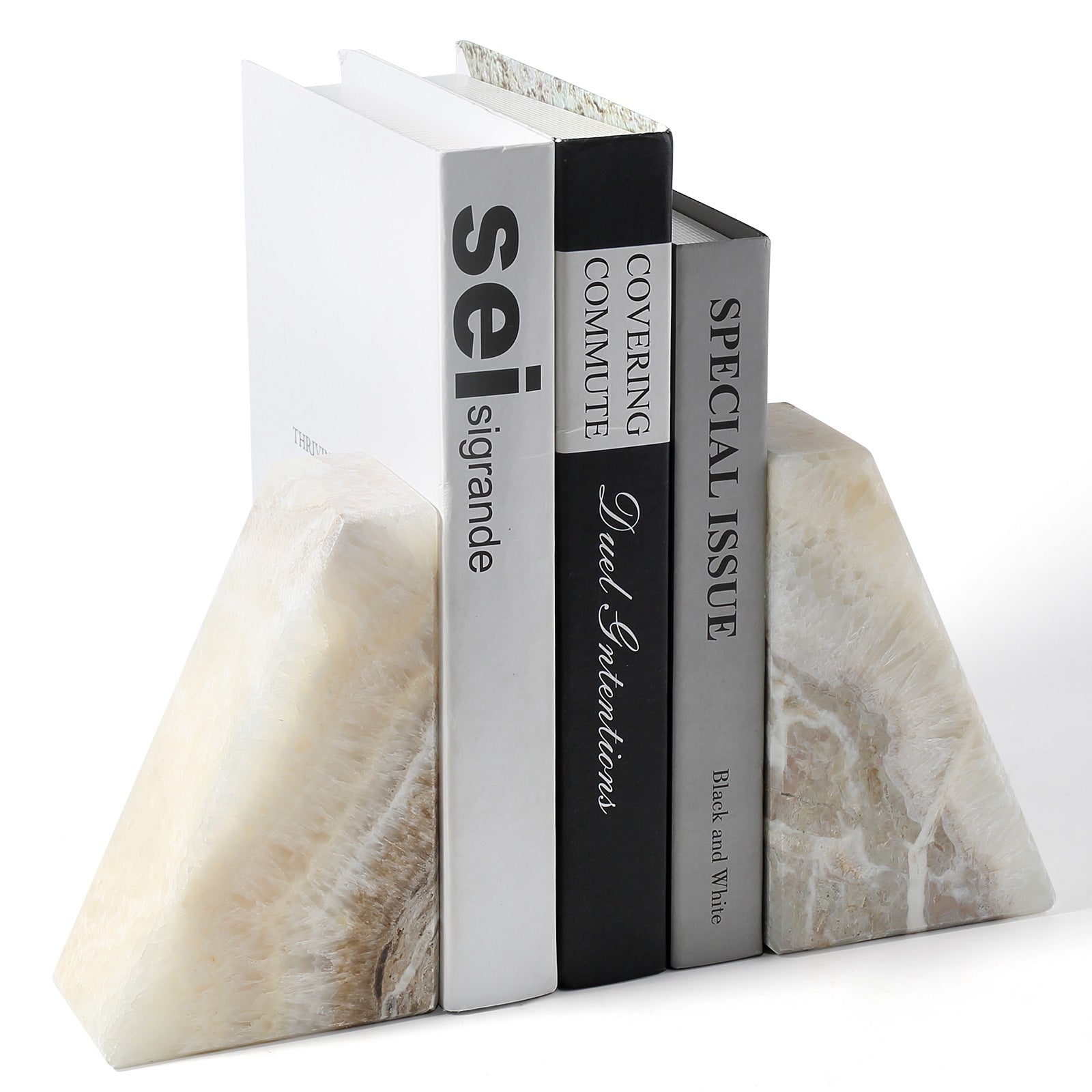 Koville Natural Stone Trapezoid Bookends in Five Sizes in natural stone, product view 130