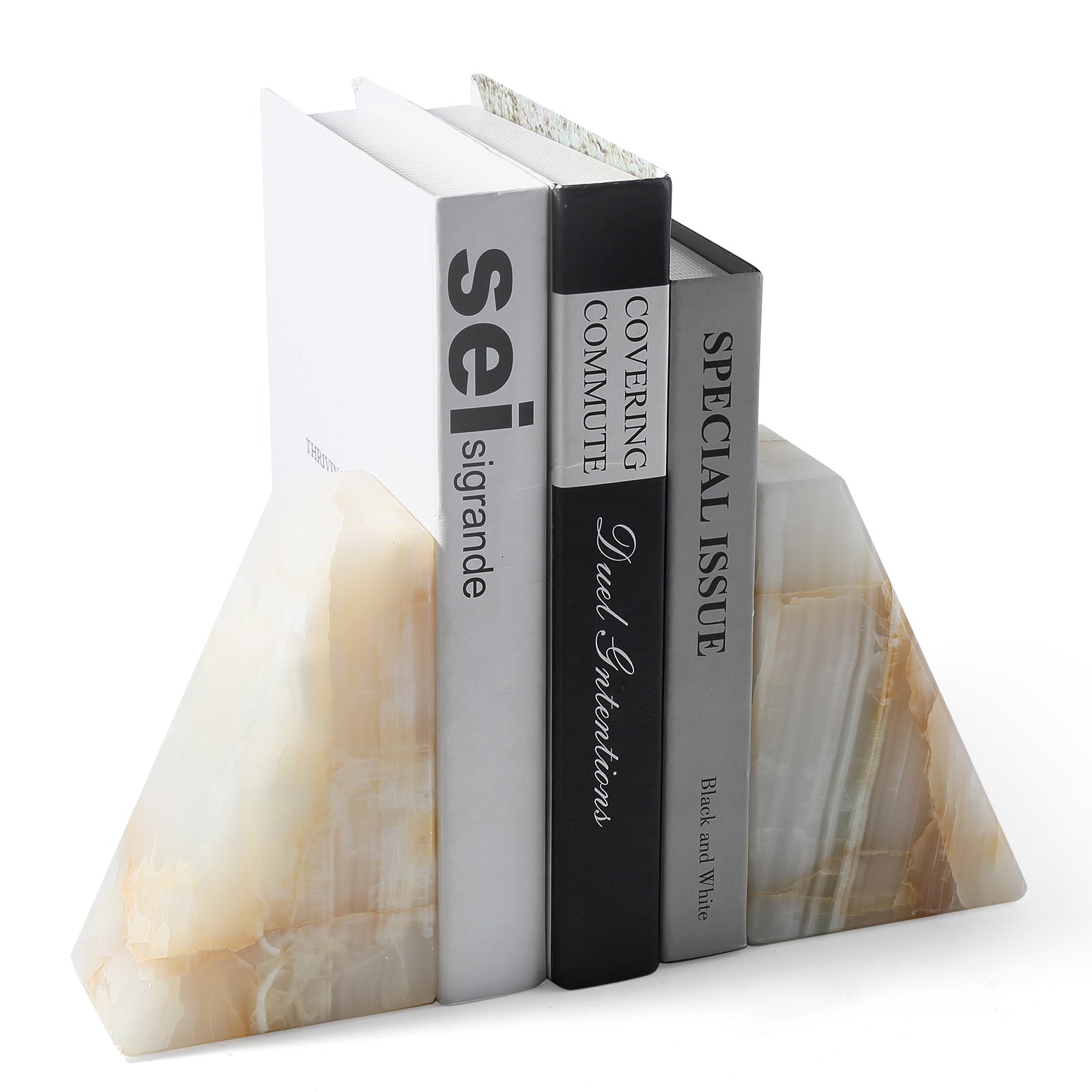Koville Natural Stone Trapezoid Bookends in Five Sizes in natural stone, product view 129
