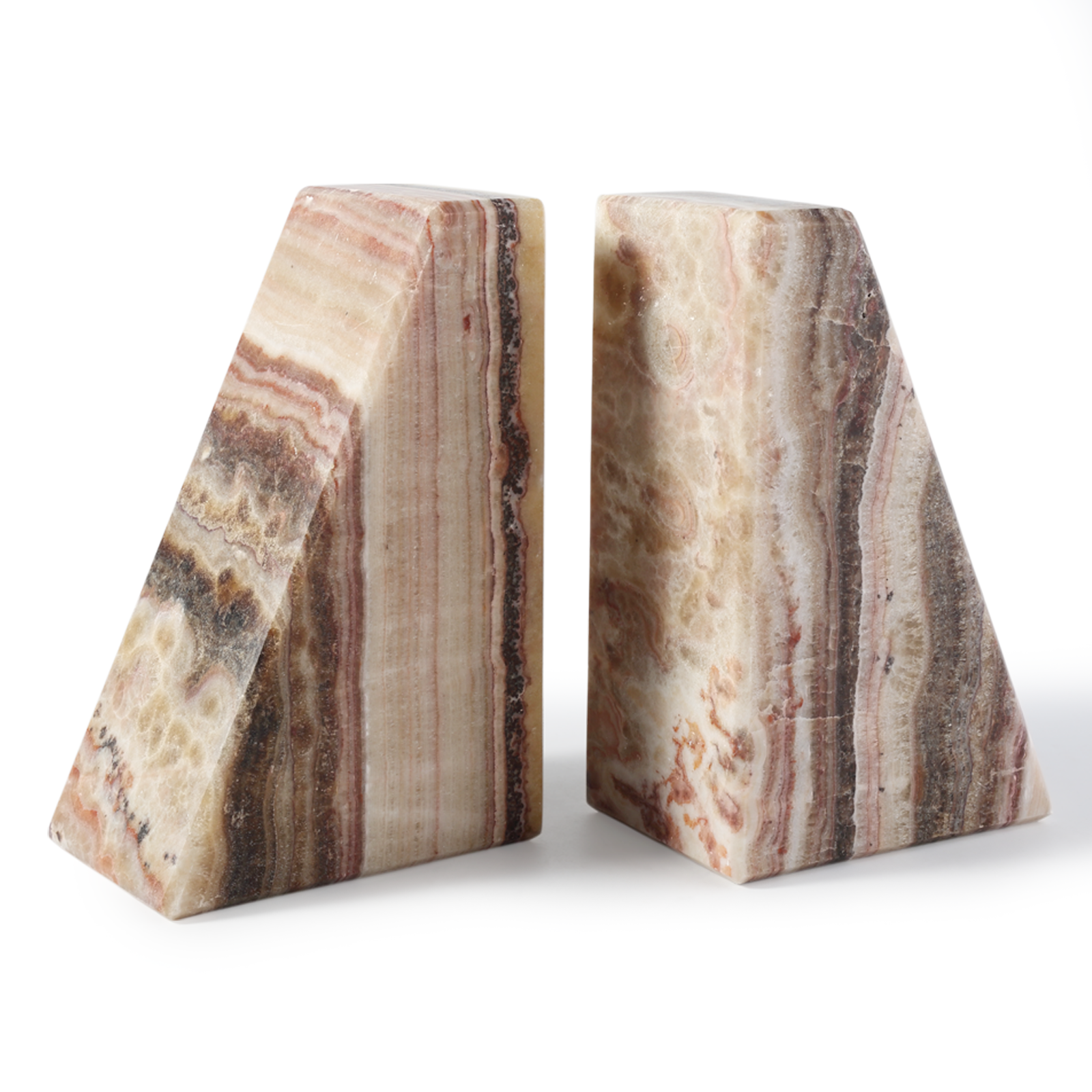 Koville Natural Stone Trapezoid Bookends in Five Sizes in natural stone, product view 123