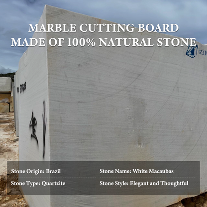 Koville natural stone pastry board in White Macaubas