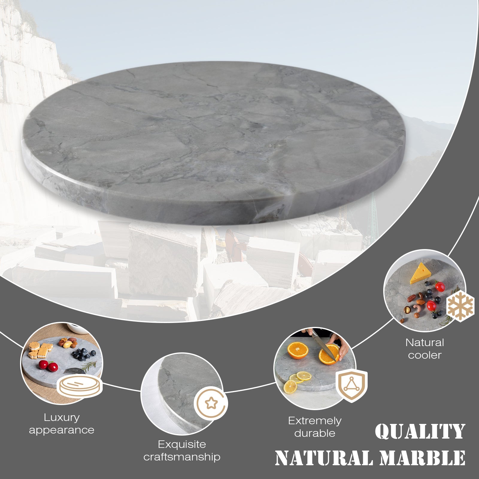 Koville round natural stone pastry board - Koville_Quartzite_Pastry_Board_-_round_D_280_super_white_6.jpg