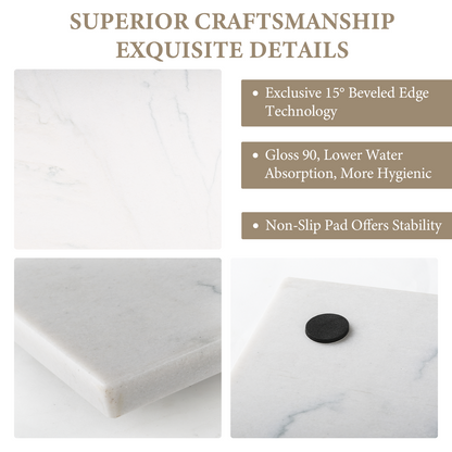 Koville natural stone pastry board in White Macaubas